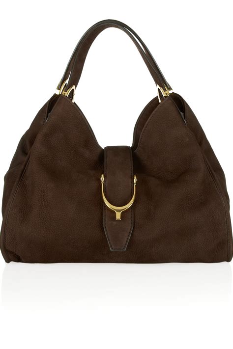 shoulder bag gucci brown|gucci brown suede bag.